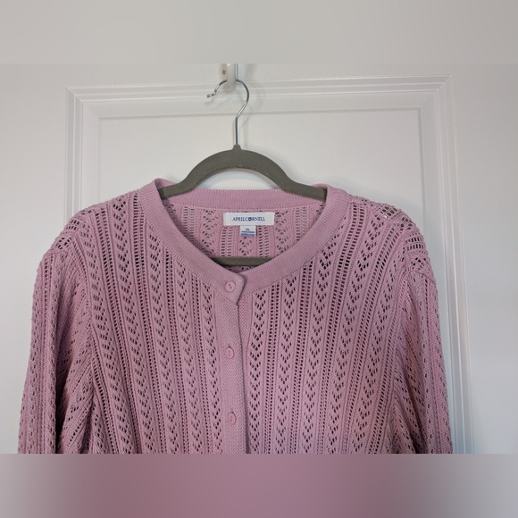 April Cornell Memories Cropped Sweater Orchid Size XL - Picture 3 of 13